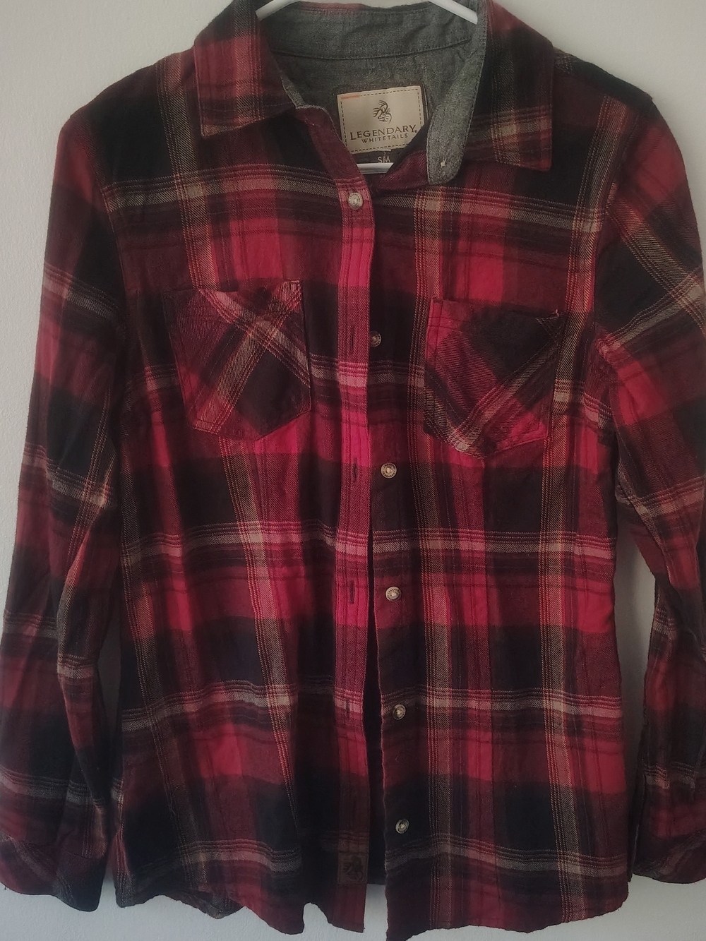 Legendary Whitetails Red and Black Plaid Button-Down Flannel